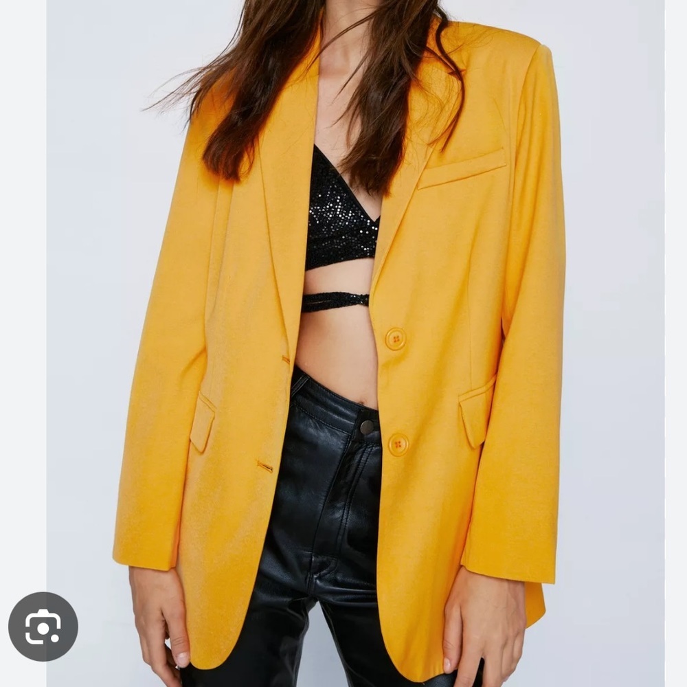 Nasty Gal Oversized Twill Blazer Golden Orange
